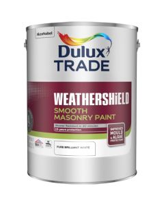 Dulux Trade Weathershield Smooth Masonry Paint Brilliant White 5 Litre
