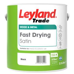 Leyland Trade Fast Drying Satin Black - 2.5 Litres