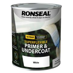 Ronseal 10 Year Super Flexible Primer and Undercoat White 750ml