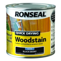Ronseal Quick Drying Woodstain Black Ebony Satin