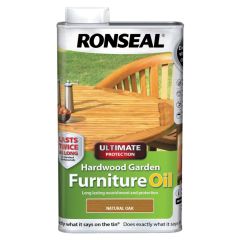 Ronseal Ultimate Protection Hardwood Garden Furniture Oil Natural Oak 1 Litre