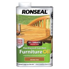 Ronseal Ultimate Protection Hardwood Garden Furniture Oil Natural Teak 1 Litre