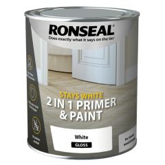 Ronseal Stays White 2in1 Primer and Paint White Gloss