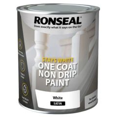 Ronseal Stays White One Coat Paint White Satin