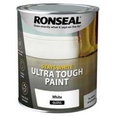 Ronseal Stays White Ultra Tough Paint White Gloss
