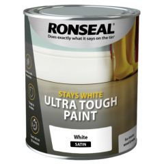 Ronseal Stays White Ultra Tough Paint White Satin