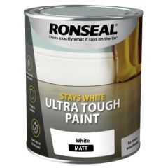 Ronseal Stays White Ultra Tough Paint White Matt