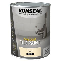 Ronseal One Coat Tile Paint Ivory Satin 750ml