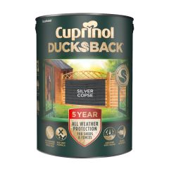 Cuprinol 5 Year Ducksback Fence & Shed Paint - Silver Copse 5 Litre