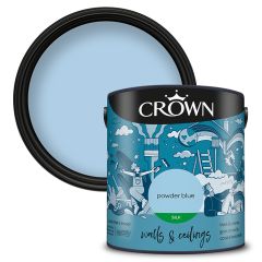 Crown Walls & Ceilings Silk Emulsion - Powder Blue - 2.5 Litre