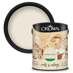 Crown Walls & Ceilings Silk Emulsion - Antique Cream - 5 Litre