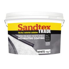 Sandtex Trade High Build Textured Masonry Decorative Coating - White 15KG