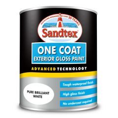 Sandtex One Coat Exterior Gloss - Brilliant white