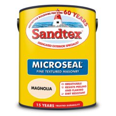 Sandtex Microseal Fine Textured 15 Year Weatherproof Masonry Paint - Magnolia