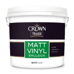Crown Trade Matt Vinyl Emulsion White 7.5 Litre