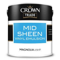 Crown Trade Mid Sheen Vinyl Emulsion Magnolia