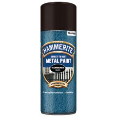 Hammerite Hammered Direct To Rust Metal Paint Aerosol Black 400 ml