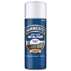 Hammerite Smooth Direct To Rust Metal Paint Aerosol Silver 400 ml
