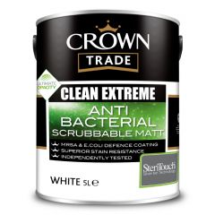 Crown Trade Clean Extreme Anti Bacterial Scrubbable Matt White 5 Litre