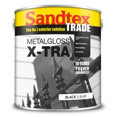 Sandtex Trade Exterior Metal Gloss X-tra Paint - Black 2.5 Litre