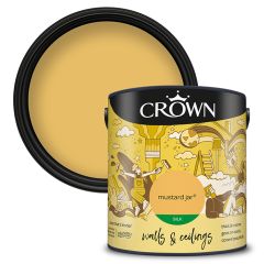 Crown Walls & Ceilings Silk Emulsion - Mustard Jar - 2.5 Litre
