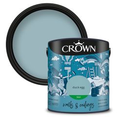 Crown Walls & Ceilings Silk Emulsion - Duck Egg - 2.5 Litre