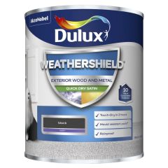 Dulux Weathershield Quick Dry Satin Black 750 ml