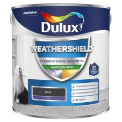 Dulux Weathershield Quick Dry Satin Black 2.5 Litre