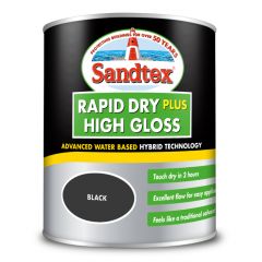 Sandtex Rapid Dry Plus High Gloss - Black - 750ml
