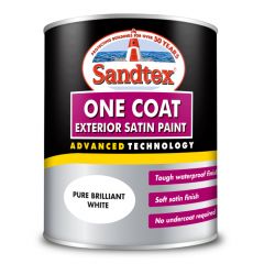Sandtex One Coat Exterior Satin - Pure Brilliant White