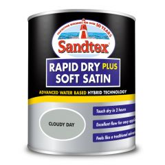 Sandtex Rapid Dry Plus Soft Satin Paint - Cloudy Day 750ml