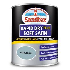 Sandtex Rapid Dry Plus Soft Satin Paint - Gentle Blue 750ml