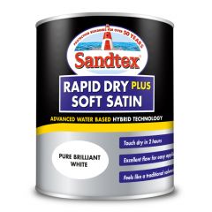 Sandtex Rapid Dry Plus Soft Satin Paint - Brilliant White