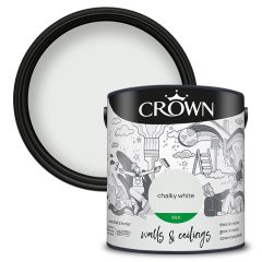 Crown Walls & Ceilings Silk Emulsion - Chalky White - 2.5 Litre
