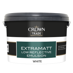 Crown Trade Extramatt Low Reflective Emulsion Paint White 10 Litres