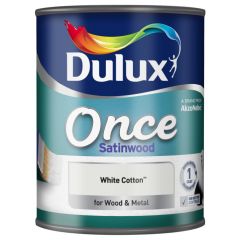 Dulux Once Satinwood White Cotton 750 ml