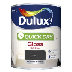 Dulux Quick Dry Gloss Black 750 ml