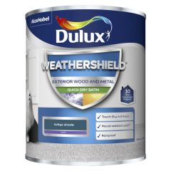 Dulux Weathershield Quick Dry Satin Indigo Shade 750 ml