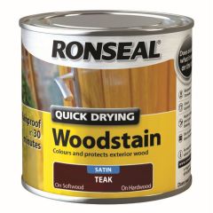 Ronseal Quick Drying Woodstain Teak Satin