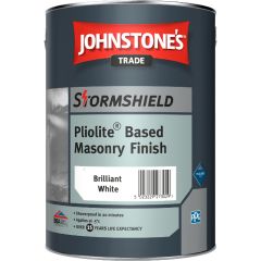 Johnstones Trade Stormshield Pliolite Based Masonry Finish Paint - Brilliant White 5 Litre
