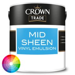 Crown Trade Mid Sheen Vinyl Emulsion Tinted Colour - Crystal Dark Base