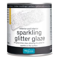 Polyvine Sparkling Glitter Glaze - Silver - 500ml