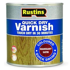 Rustins Quick Dry Varnish Satin Mahogany