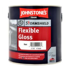 Johnstones Trade Stormshield Flexible Gloss Paint - Black 2.5 Litre