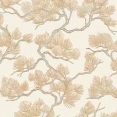 Design ID Wall Fabric Pine Tree Gold Wallpaper