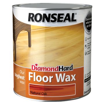 Ronseal Diamond Hard Floor Wax Natural Oak 2.5 Litre