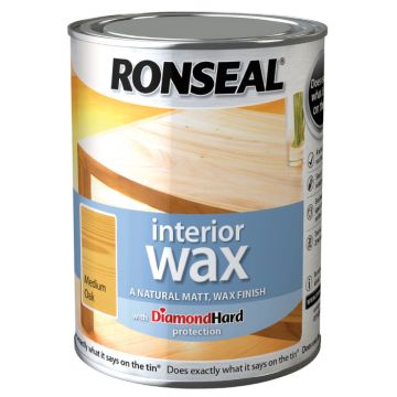 Ronseal Interior Wax Medium Oak 750ml