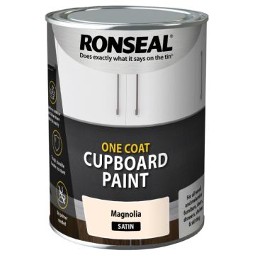 Ronseal One Coat Cupboard Paint Magnolia Satin 750ml
