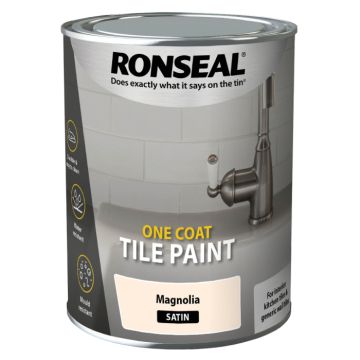 Ronseal One Coat Tile Paint Magnolia Satin 750ml