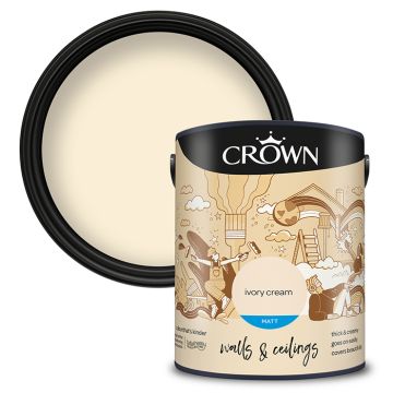 Crown Walls & Ceilings Matt Emulsion - Ivory Cream
